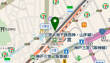 三ノ宮駅中央口タクシー乗り場の地図画像