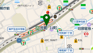 元町駅前タクシー乗り場の地図画像