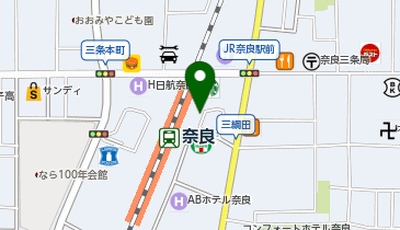 奈良駅東口タクシー乗り場の地図画像