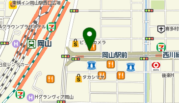 ビックカメラ岡山駅前店前タクシー乗り場の地図画像
