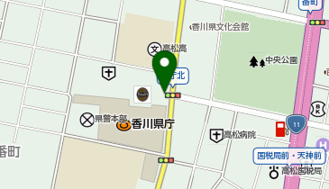 高松赤十字病院タクシー乗り場の地図画像