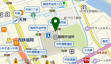 福岡市役所タクシー乗り場の地図画像