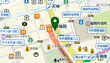 西鉄福岡(天神)駅前タクシー乗り場の地図画像