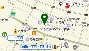 まちなかレンタサイクル ホテルサンルート青森の地図画像