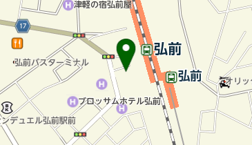 弘前駅中央口駐輪場レンタサイクルの地図画像