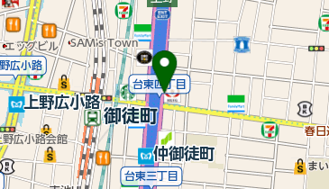 台東区レンタサイクル 仲御徒町駅自転車駐車場の地図画像
