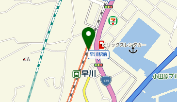 ぐるりん小田原 早川臨時観光案内所の地図画像