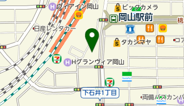 岡山駅東口地下自転車等駐車場レンタサイクルの地図画像