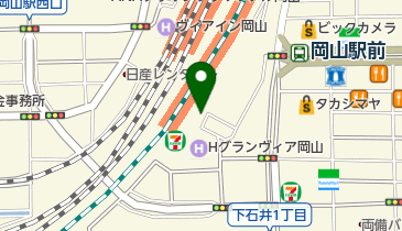 岡山市レンタサイクルももちゃり 岡山駅東口ポートの地図画像