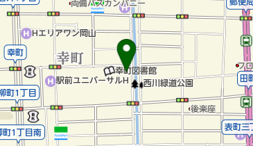 岡山市レンタサイクルももちゃり 西川アイプラザ前ポートの地図画像