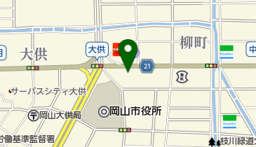 岡山市レンタサイクルももちゃり 岡山市役所ポートの地図画像