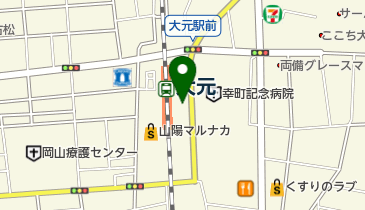 岡山市レンタサイクルももちゃり 大元駅ポートの地図画像