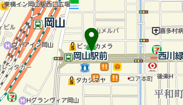 岡山市レンタサイクルももちゃり 岡山駅前ポートの地図画像