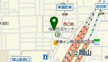 岡山市レンタサイクルももちゃり 西口パーキング前ポートの地図画像