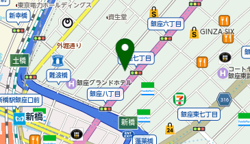 東京銀座資生堂ビルの地図画像