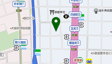 おおきに御堂筋瓦町ビルの地図画像