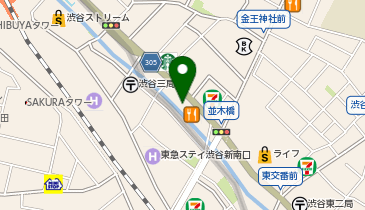 タレ焼肉、塩ホルモン まるきん食堂 渋谷店の地図画像