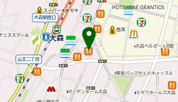 秘伝のにんにくダレ焼き鳥  塩つくね  博多水炊き  てけてけ大森店の地図画像