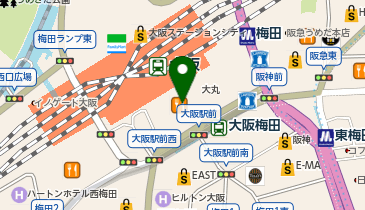 うなぎ 徳 大阪店の地図画像