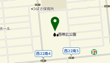 西帯広公園の地図画像