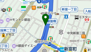 楓川新富橋公園の地図画像