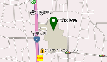 足立区 中部生活保護第一課の地図画像