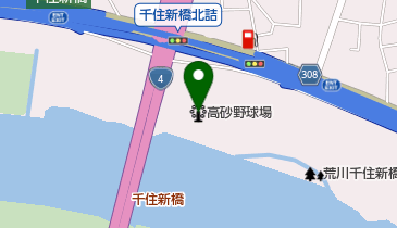 足立区 学童・低学年用高砂野球場の地図画像