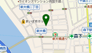 新大橋地区集会所の地図画像