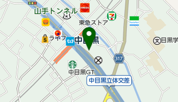 目黒区立上目黒一丁目駐輪場の地図画像