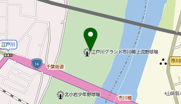 江戸川グラウンド 市川橋上流野球場の地図画像