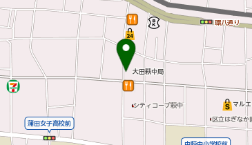 大田萩中郵便局の地図画像