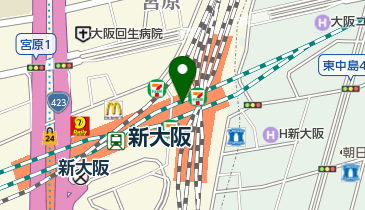 串かつ松葉 エキマルシェ新大阪店の地図画像