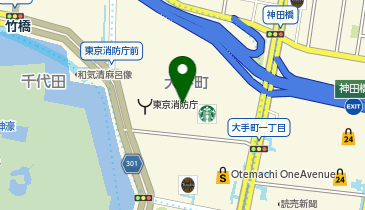 日経ホールの地図画像