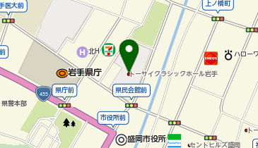 トーサイクラシックホール岩手(岩手県民会館)の地図画像
