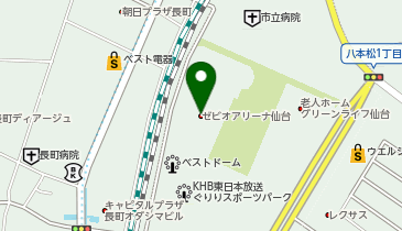 ゼビオアリーナ仙台(仙台市アリーナ)の地図画像