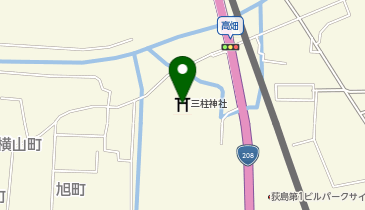 三柱神社の地図画像