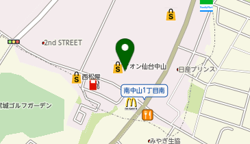 イオン仙台中山店の地図画像