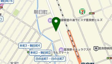 ふらの農協駐車場の地図画像