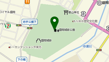盛岡城跡公園(岩手公園)の地図画像