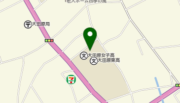 大田原女子高等学校の地図画像