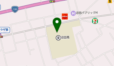 沼田高等学校の地図画像