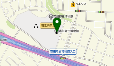 市川考古博物館の地図画像