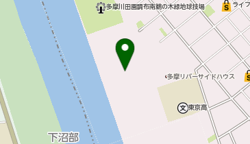 多摩川河川敷・ガス橋一帯の地図画像