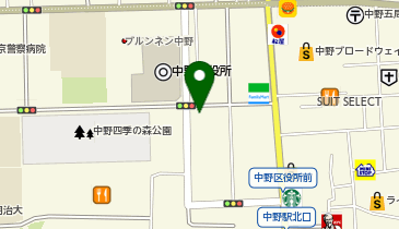 中野区役所一帯の地図画像