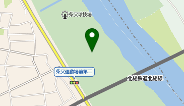 柴又野球場・江戸川緑地一帯の地図画像
