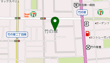 竹の塚第一団地一帯の地図画像