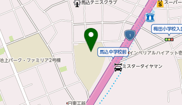 馬込中学校の地図画像