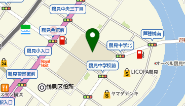 横浜市立鶴見中学校の地図画像