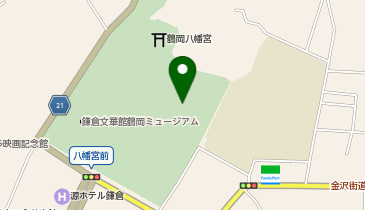 鶴岡八幡宮、横浜国大附属小・中学校の地図画像