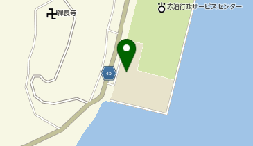 赤泊中学校体育館の地図画像
